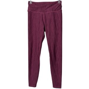 Ododos Textured Maroon Leggings 🍷 Size L Stretch Yoga Pants